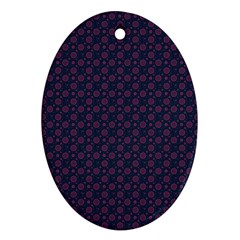 Purple Floral Seamless Pattern Flower Circle Star Oval Ornament (two Sides) by Mariart