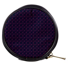 Purple Floral Seamless Pattern Flower Circle Star Mini Makeup Bags