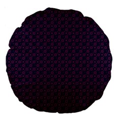 Purple Floral Seamless Pattern Flower Circle Star Large 18  Premium Flano Round Cushions