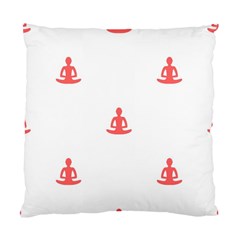 Seamless Pattern Man Meditating Yoga Orange Red Silhouette White Standard Cushion Case (one Side) by Mariart