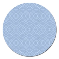 Seamless Lines Concentric Circles Trendy Color Heavenly Light Airy Blue Magnet 5  (round) by Mariart