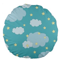 Stellar Cloud Blue Sky Star Large 18  Premium Flano Round Cushions by Mariart