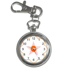 Test Flower Star Circle Orange Key Chain Watches
