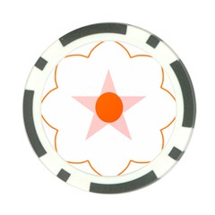 Test Flower Star Circle Orange Poker Chip Card Guard (10 Pack)