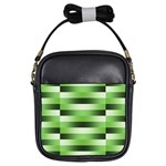 View Original Pinstripes Green Shapes Shades Girls Sling Bags