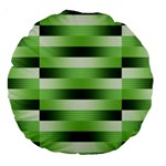 View Original Pinstripes Green Shapes Shades Large 18  Premium Round Cushions