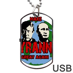 Make Tyranny Great Again Dog Tag Usb Flash (one Side) by Valentinaart