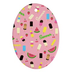 Summer Pattern Oval Ornament (two Sides) by Valentinaart