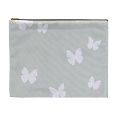 Butterfly Silhouette Organic Prints Linen Metallic Synthetic Wall Pink Cosmetic Bag (xl) by Mariart