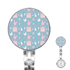 Baby Girl Accessories Pattern Pacifier Stainless Steel Nurses Watch by Mariart