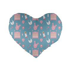 Baby Girl Accessories Pattern Pacifier Standard 16  Premium Flano Heart Shape Cushions