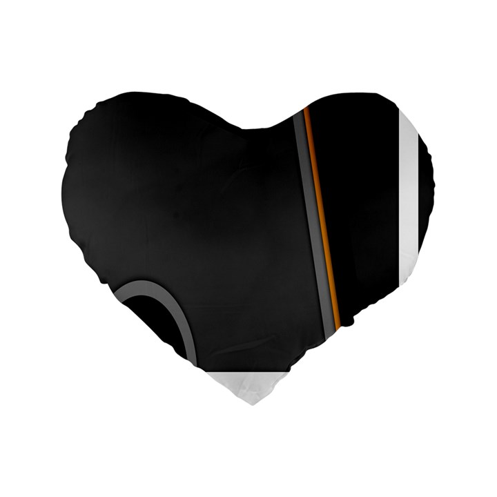Flag Grey Orange Circle Polka Hole Space Standard 16  Premium Flano Heart Shape Cushions
