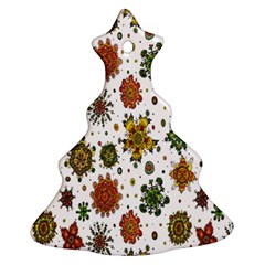Flower Floral Sunflower Rose Pattern Base Christmas Tree Ornament (two Sides)