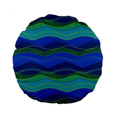Geometric Line Wave Chevron Waves Novelty Standard 15  Premium Round Cushions by Mariart