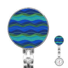 Geometric Line Wave Chevron Waves Novelty Stainless Steel Nurses Watch by Mariart