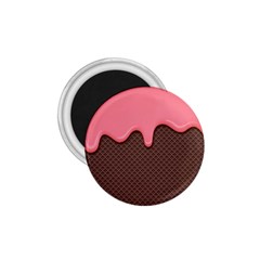Ice Cream Pink Choholate Plaid Chevron 1 75  Magnets by Mariart