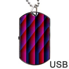 Photography Illustrations Line Wave Chevron Red Blue Vertical Light Dog Tag Usb Flash (two Sides) by Mariart