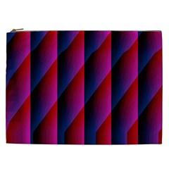 Photography Illustrations Line Wave Chevron Red Blue Vertical Light Cosmetic Bag (xxl) 