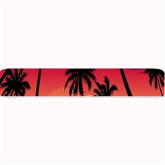 Nature Palm Trees Beach Sea Boat Sun Font Sunset Fabric Small Bar Mats by Mariart