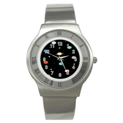 Planets Space Stainless Steel Watch by Mariart