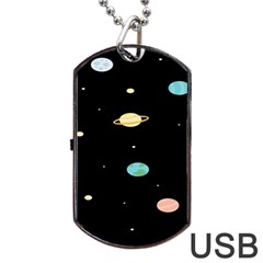 Planets Space Dog Tag Usb Flash (one Side)