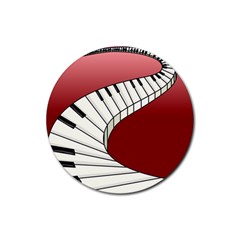 Piano Keys Music Rubber Round Coaster (4 Pack) 