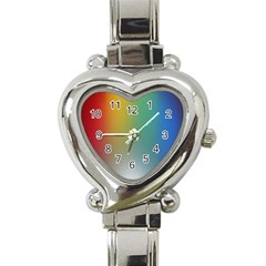 Rainbow Flag Simple Heart Italian Charm Watch