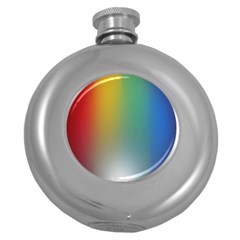 Rainbow Flag Simple Round Hip Flask (5 Oz)