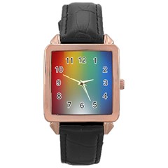 Rainbow Flag Simple Rose Gold Leather Watch 
