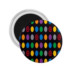 Polka Dots Rainbow Circle 2 25  Magnets by Mariart