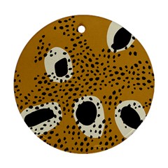 Surface Patterns Spot Polka Dots Black Ornament (round)