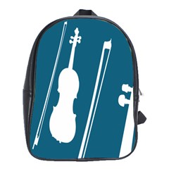 Violin Music Blue School Bags(large) 