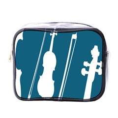 Violin Music Blue Mini Toiletries Bags