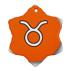 Taurus Symbol Sign Orange Ornament (snowflake) by Mariart