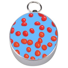 Tomatoes Fruite Slice Red Silver Compasses by Mariart