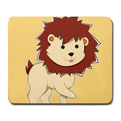 Happy Cartoon Baby Lion Large Mousepads by Catifornia