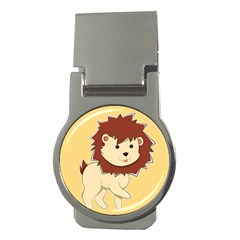 Happy Cartoon Baby Lion Money Clips (round)  by Catifornia