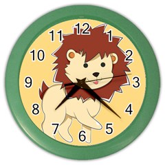Happy Cartoon Baby Lion Color Wall Clocks by Catifornia