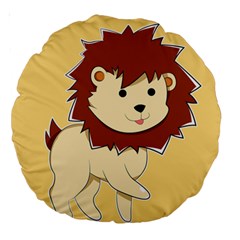 Happy Cartoon Baby Lion Large 18  Premium Round Cushions by Catifornia