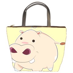 Happy Cartoon Baby Hippo Bucket Bags