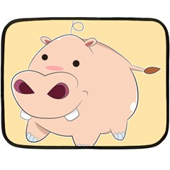 Happy Cartoon Baby Hippo Fleece Blanket (mini) by Catifornia