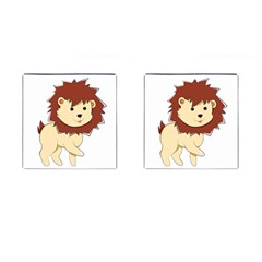 Happy Cartoon Baby Lion Cufflinks (square) by Catifornia