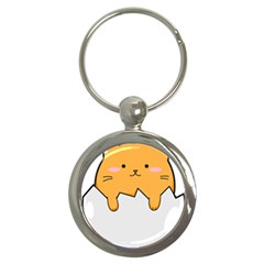 Yellow Cat Egg Key Chains (round)  by Catifornia
