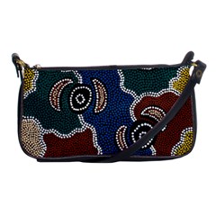 Aboriginal Art - Riverside Dreaming Shoulder Clutch Bags by hogartharts