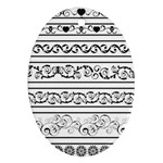 Black White Decorative Ornaments Oval Ornament (Two Sides) Front