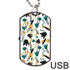Flowers Duck Legs Line Dog Tag Usb Flash (one Side) by Mariart