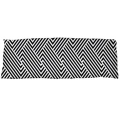 Escher Striped Black And White Plain Vinyl Body Pillow Case (dakimakura) by Mariart