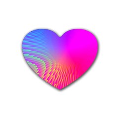 Light Aurora Pink Purple Gold Rubber Coaster (heart) 