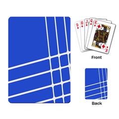 Line Stripes Blue Playing Card by Mariart