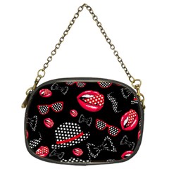 Lip Hat Vector Hipster Example Image Star Sexy Black Red Chain Purses (two Sides) 